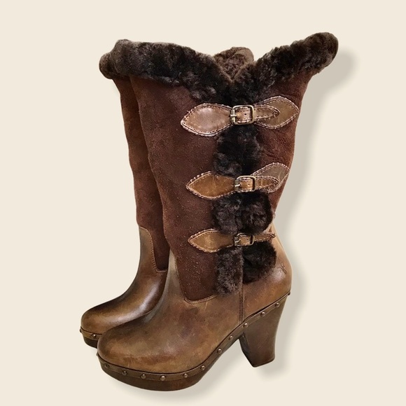 RARE Frye Ella Shearling Sheepskin FoldOver Boot - Picture 9 of 16